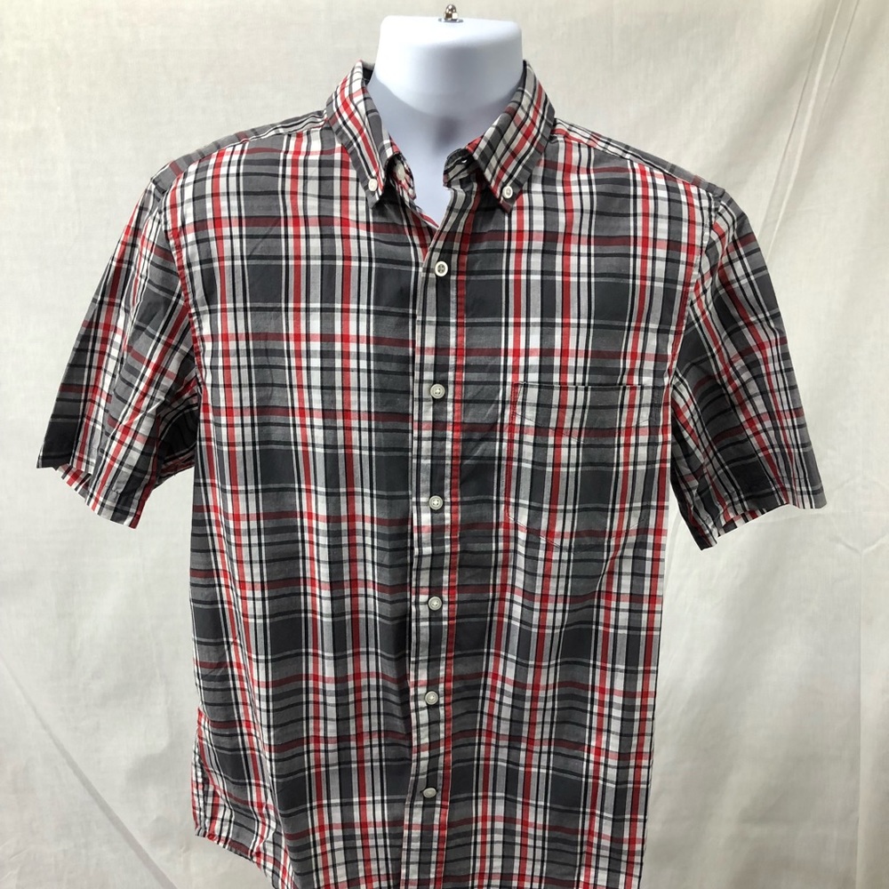 George Button Down Short Sleeve plaid men’s shirt